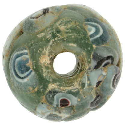Antico commercio islamico di vetro a mosaico fasciato Bead 1200 d.C. SB-22651