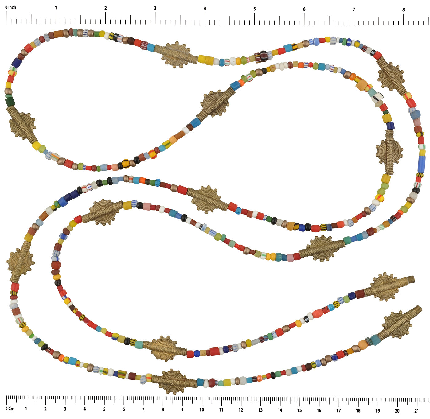 Vecchio seme di vetro di Natale perline LARIAT collana gioielli fatti a mano in ottone africano - Tribalgh
