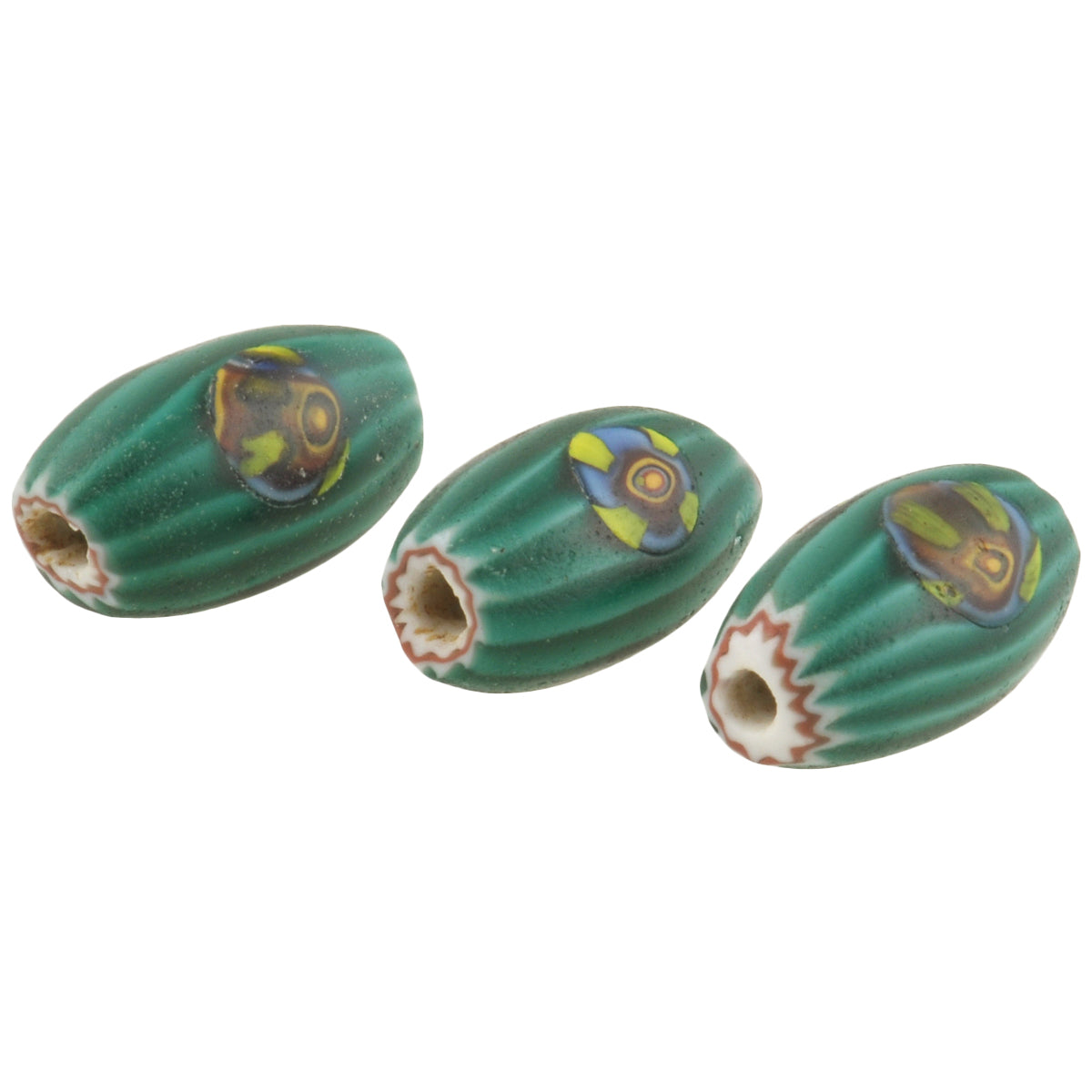 Afrikanischer Handel antike Perlen Chevron altes venezianisches gezogenes Glas 4 Schichten Murrine SB-37940