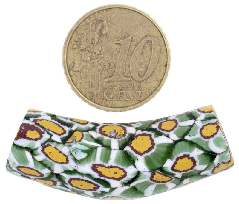 Schöne alte Elbow Millefiori Venezianische Mosaik Glasperle African Trade SB-26371