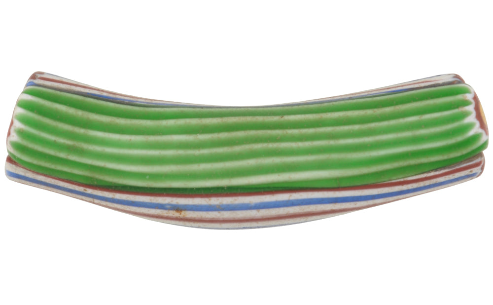 Seltene afrikanische Handelsperle alte Ellenbogen Millefiori venezianische Mosaikglasperle Ghana SB-34524