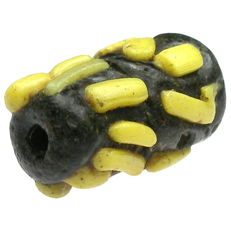 Seltene antike islamische Glashandelsperle – Fustat, Ägypten (12 mm x 7 mm)