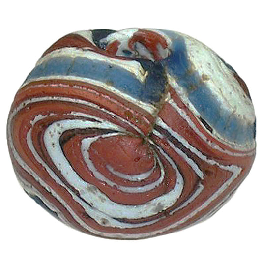 Antique Fustat folded glass Bead Islamic period 1200 AD African trade Mali SB-16267