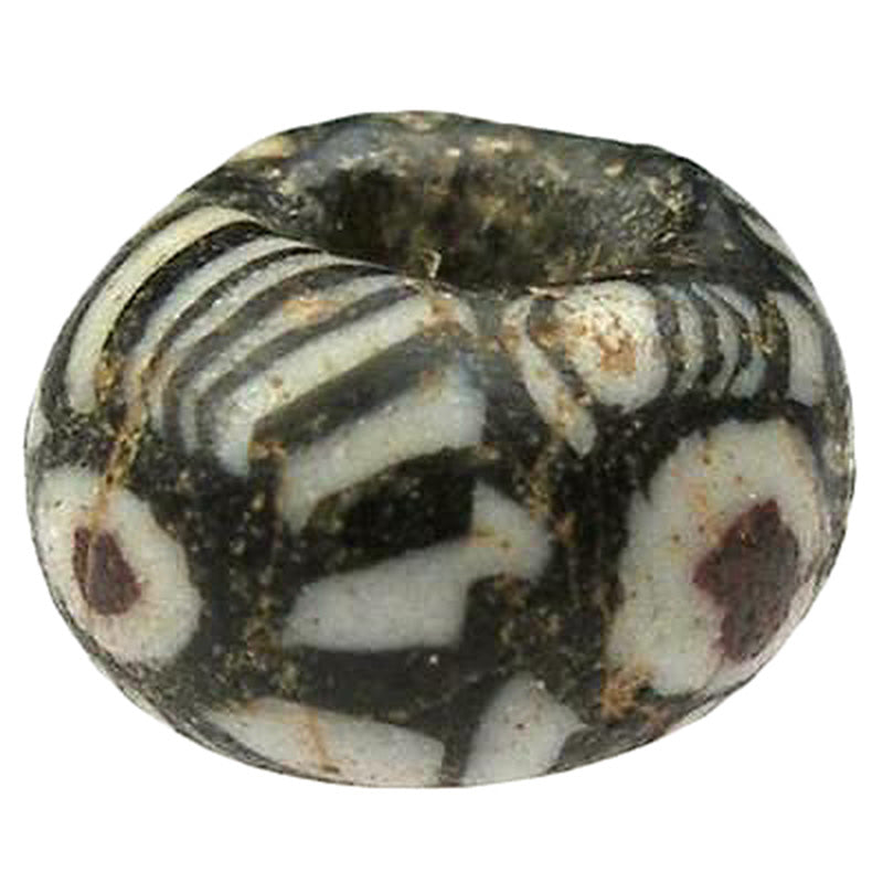Antike islamische seltene Mosaikglas-Handelsperle 1200 n. Chr. SB-19272
