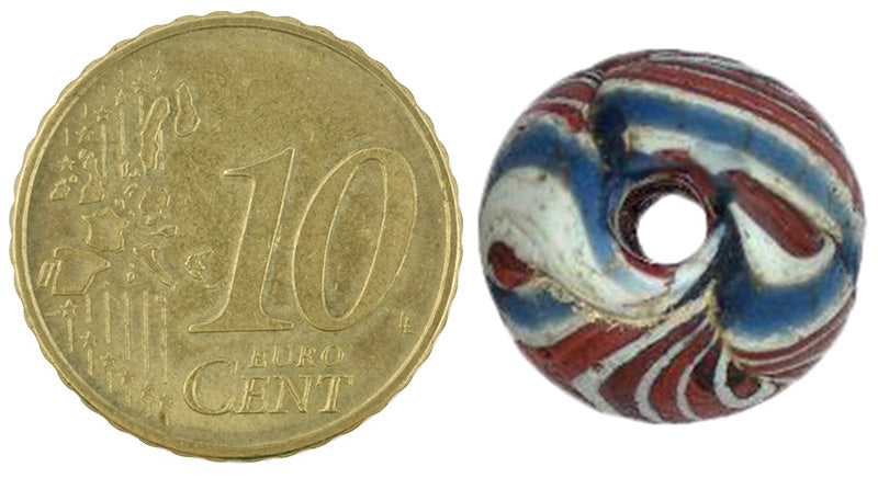 Antike Fustat gefaltete Glasperle Islamische Periode 1200 n. Chr. Afrikanischer Handel Mali SB-16267