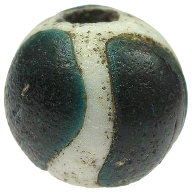 Rare 12Th Century Islamic Eye Glass Bead - Fustat, Egypt (9Mm)