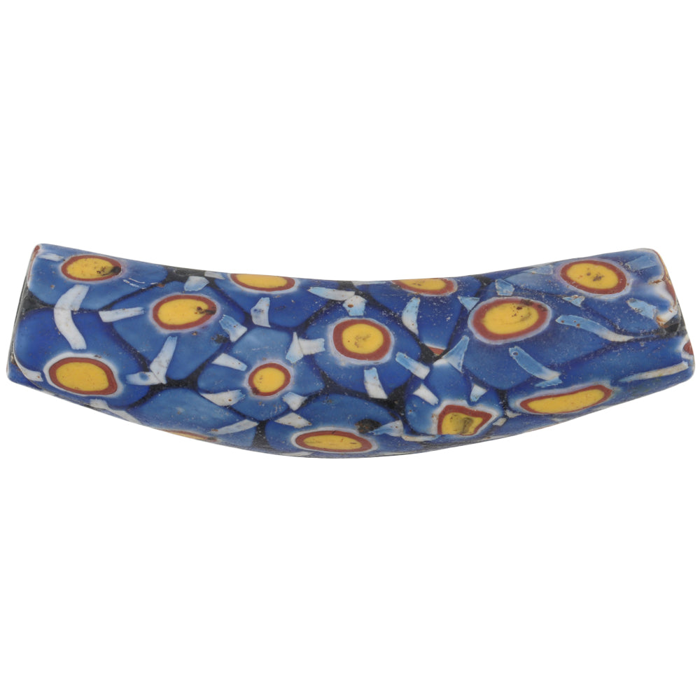 Alte afrikanische Handelsperle Ellenbogen Millefiori Venezianische Glasperle Murano Mosaik groß SB-36329