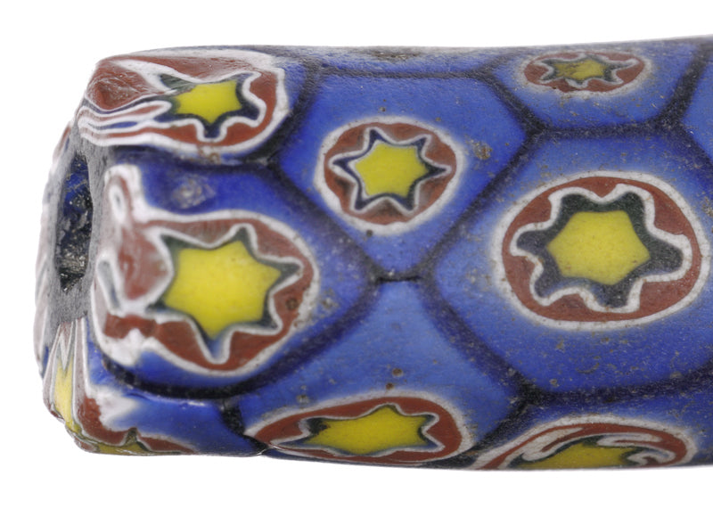 Schöne alte große Ellenbogen Millefiori venezianische Mosaik Glasperle afrikanischen Handel SB-25642