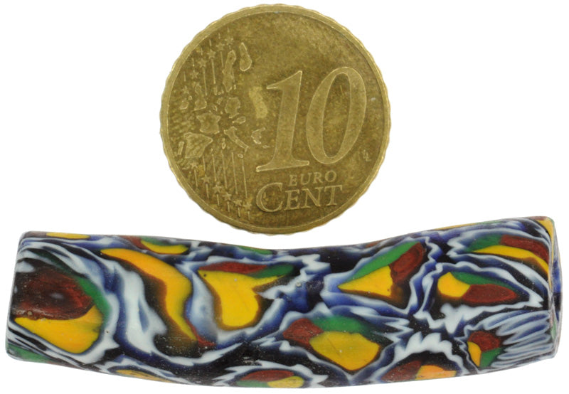Große Elbow Millefiori venezianische Mosaikglas-Handelsperle SB-22965