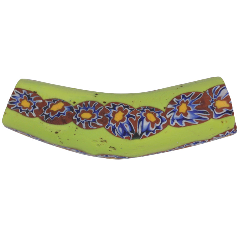Schöne alte große Elbow Millefiori Venezianische Mosaik Glasperle African Trade SB-25442