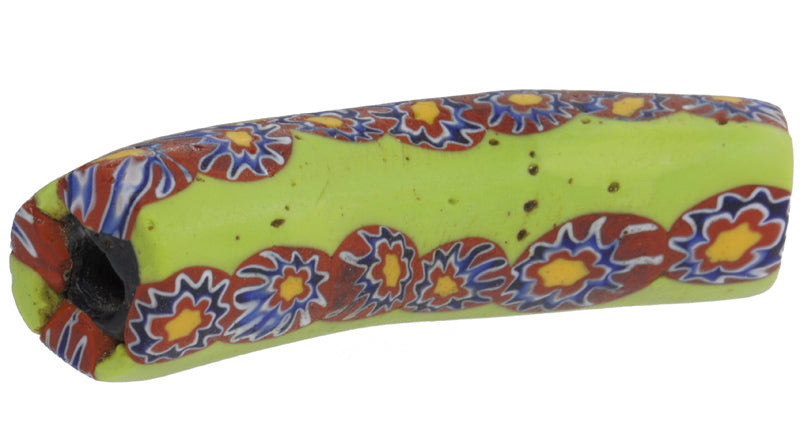 Schöne alte große Elbow Millefiori Venezianische Mosaik Glasperle African Trade SB-25442