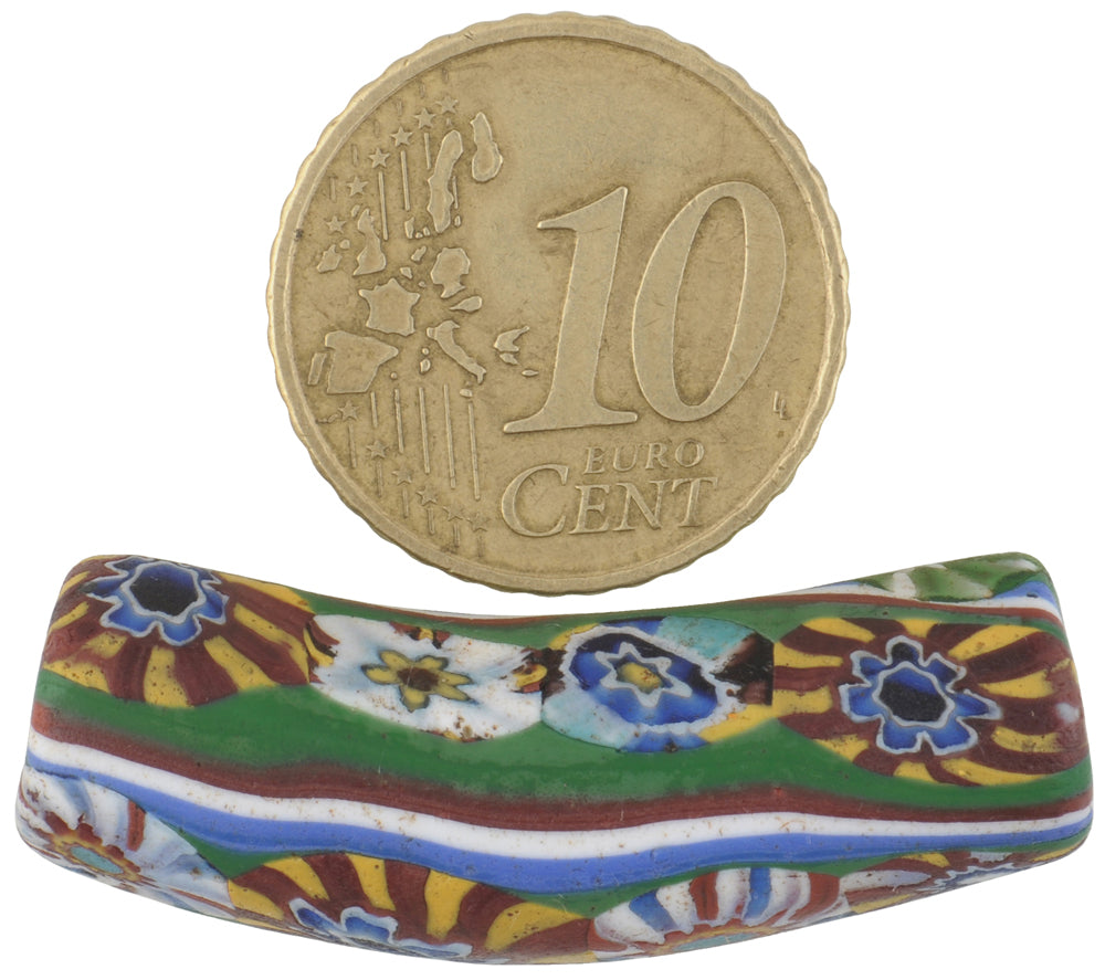 Seltener afrikanischer Handelsperlenbogen altes Millefiori Venezianisches Glasperlen-Murano-Mosaik SB-35956