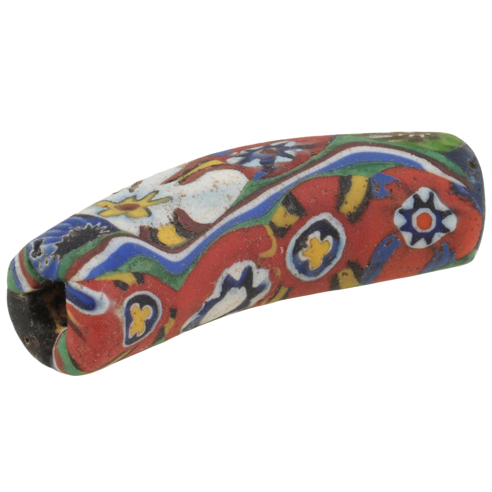 Antike afrikanische Handelsperle Ellenbogen Millefiori Venezianische Glasperle Murano Mosaik SB-37606