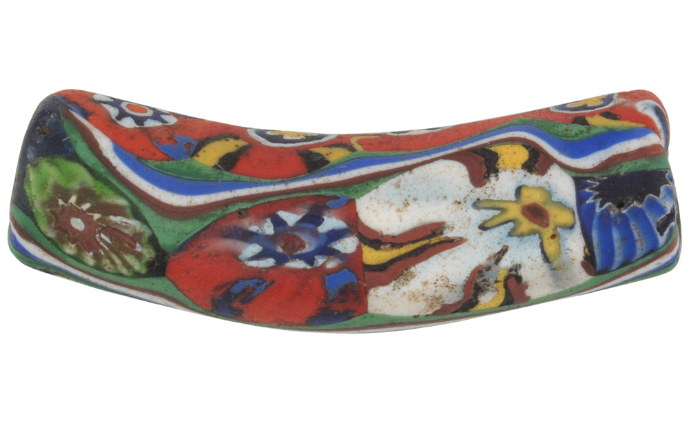 Antike afrikanische Handelsperle Ellenbogen Millefiori Venezianische Glasperle Murano Mosaik SB-37606