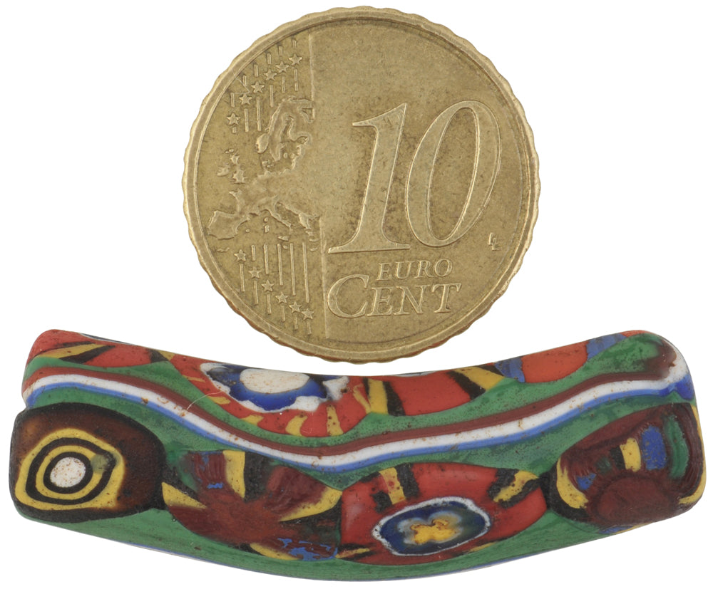 Antike afrikanische Handelsperle Ellenbogen Millefiori Venezianische Glasperle Murano Mosaik SB-37606