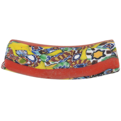 Antike große venezianische Ellenbogen-Millefiori-Handelsperle – 55 x 16 mm