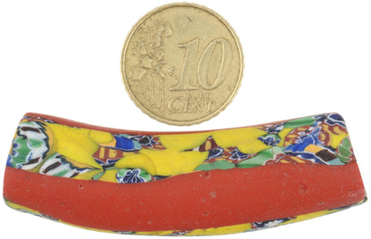 Antike große venezianische Ellenbogen-Millefiori-Handelsperle - 55 x 16 mm - alternative Ansicht