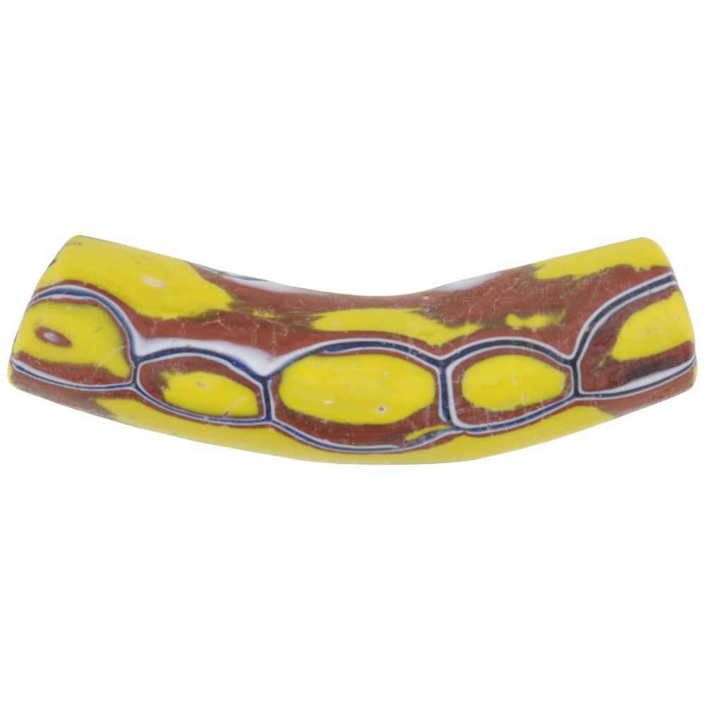 Afrikanische Handelsperle alte Elbow Millefiori Venezianische Mosaikglasperle Ghana groß SB-36768
