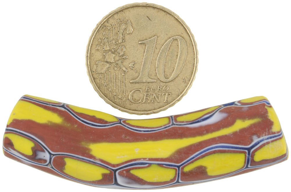 Afrikanische Handelsperle alte Elbow Millefiori Venezianische Mosaikglasperle Ghana groß SB-36768