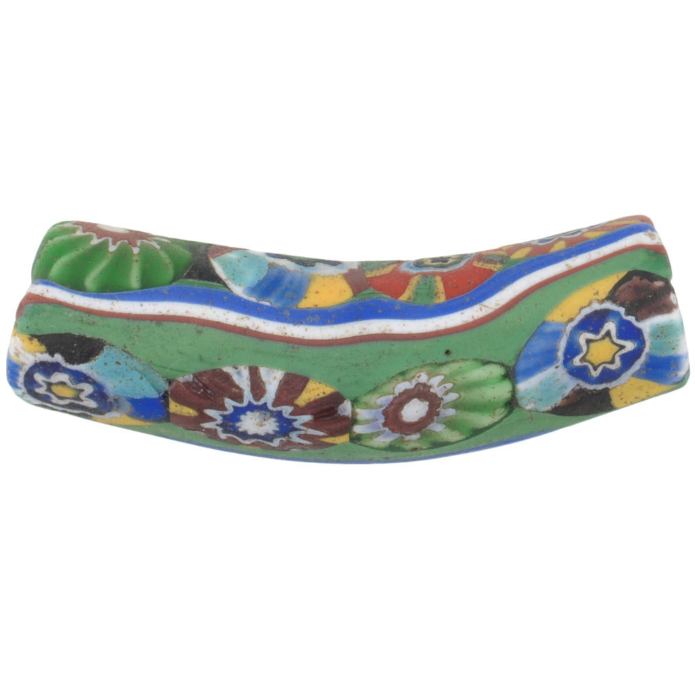Seltene antike venezianische Multimurrine Ellenbogen Millefiori Glas Handelsperle