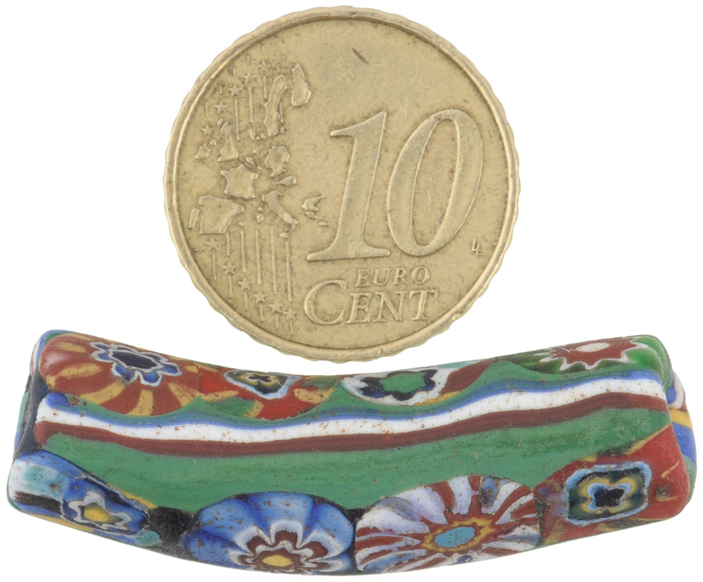 Seltene antike venezianische Multimurrine Ellenbogen Millefiori Glas Handelsperle - alternative Ansicht