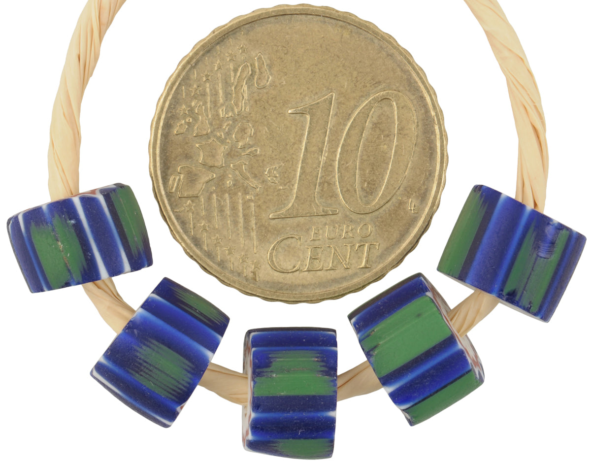 Antike Chevron-Perlen 4 Schichten altes venezianisches gezogenes Glas afrikanischer Handel gestreift SB-38062
