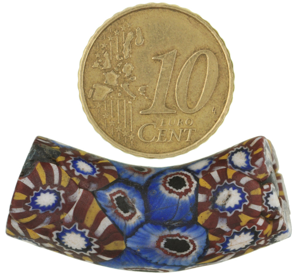 Seltene alte Ellenbogen Millefiori Venezianische Mosaik Glasperle African Trade SB-28358