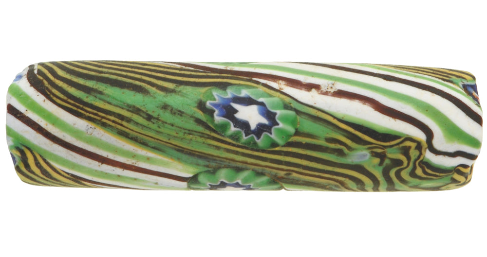 Seltene große Ellenbogen Millefiori venezianische Mosaik Glasperle African Trade SB-30067