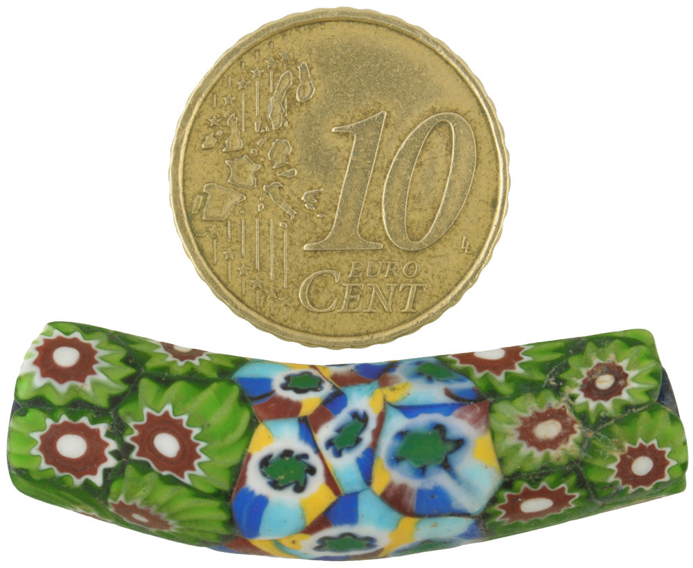 Seltener alter Elbow Millefiori venezianischer Mosaik-Glasperlen-afrikanischer Handel SB-28649