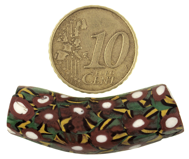 Seltene alte Ellenbogen Millefiori Venezianische Mosaik Glasperle African Trade SB-26866