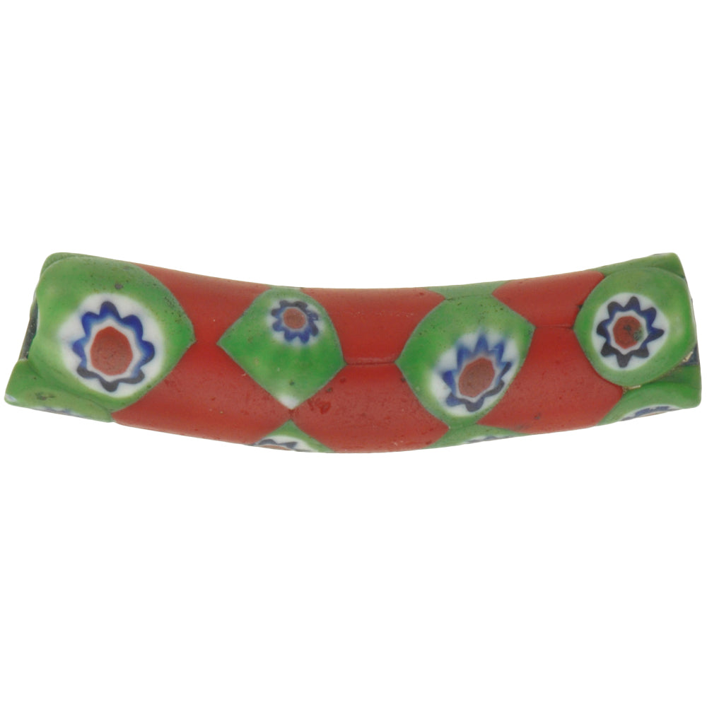 Seltene Elbow Millefiori Venezianische Mosaik Glasperle African Trade SB-30204