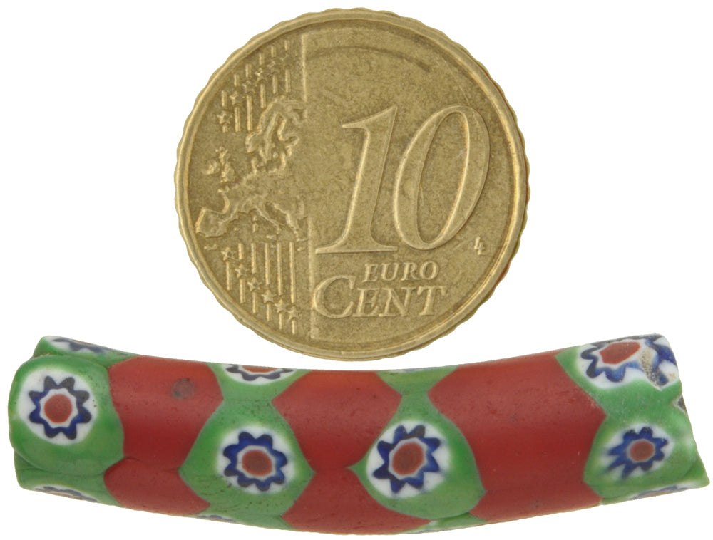 Seltene Elbow Millefiori Venezianische Mosaik Glasperle African Trade SB-30204
