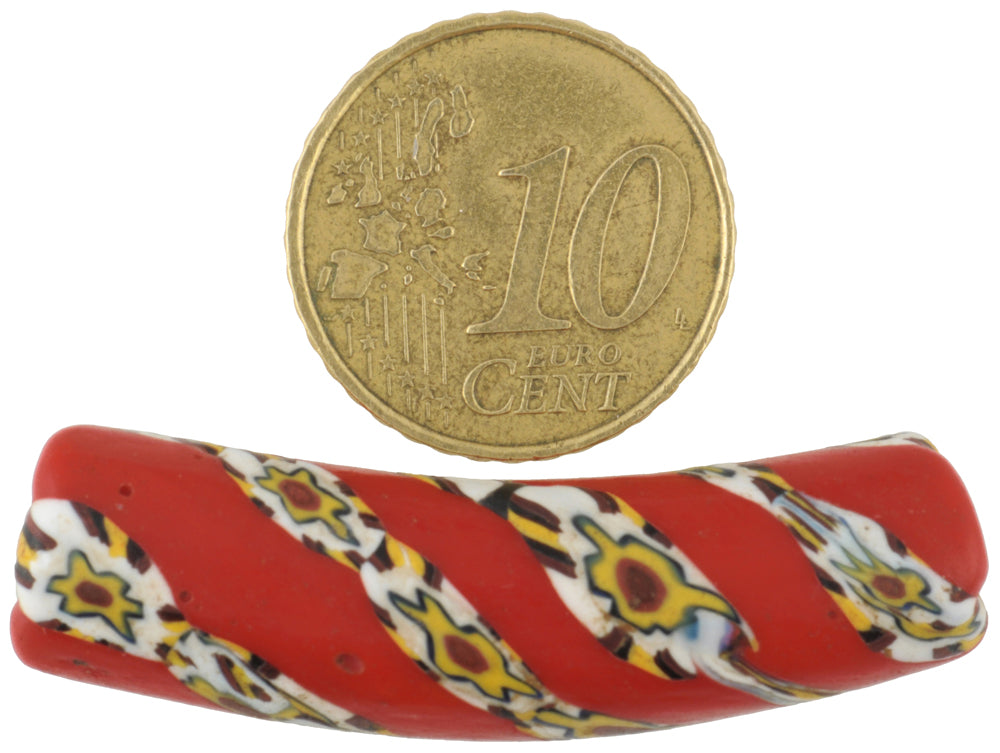 Seltene antike venezianische Millefiori-Mosaik-Handelsperle im Ellenbogenstil - Afrikanischer Handel - alternative Ansicht