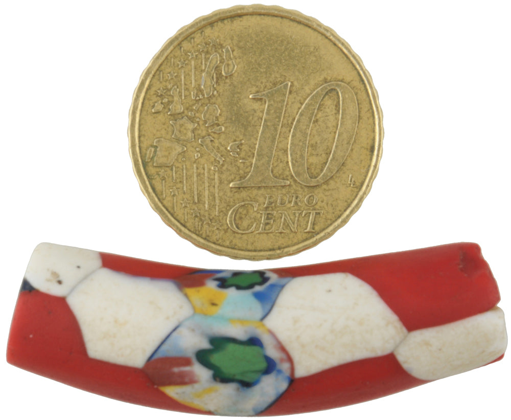 Seltene alte Ellenbogen Millefiori Venezianische Mosaik Glasperle African Trade SB-28975