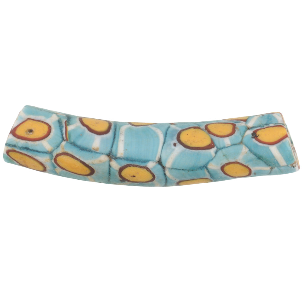 Seltene afrikanische Handelsperle alter Ellenbogen Millefiori venezianische Mosaikglasperle Ghana SB-34352