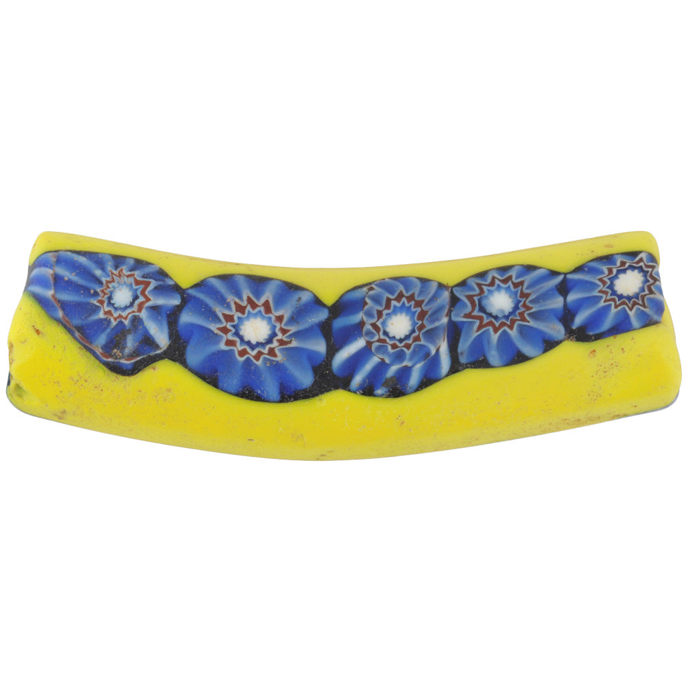 Seltene alte große Elbow Millefiori venezianische Mosaik-Glasperle African Trade SB-30592