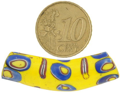 Antike venezianische Millefiori-Ellbogen-Mosaik-Glas-Handelsperle, 40 x 10 mm – alternative Ansicht