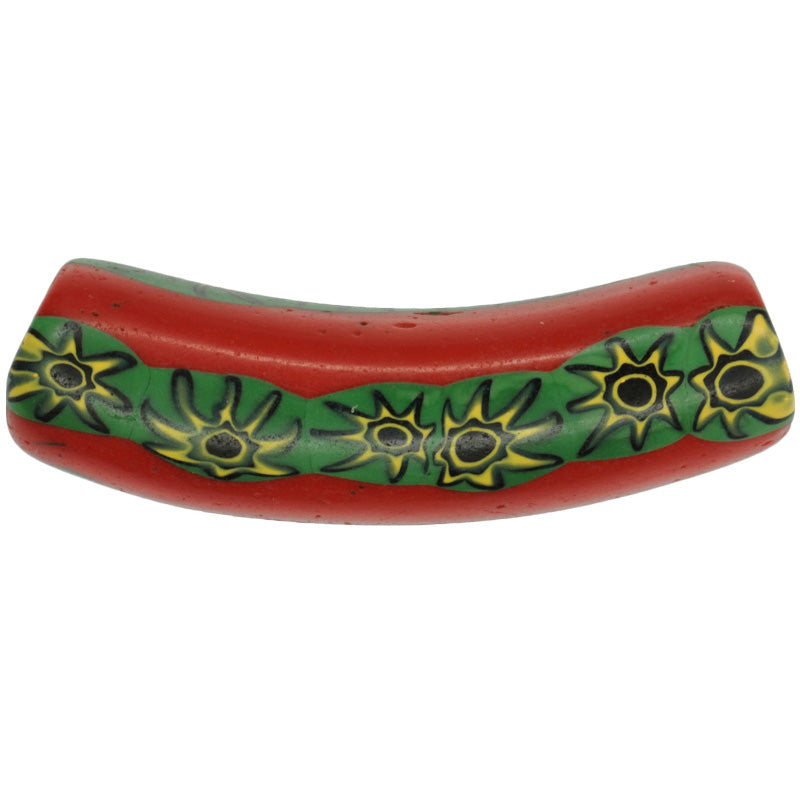 Seltene Elbow Millefiori venezianische Mosaikglas-Handelsperle SB-22425