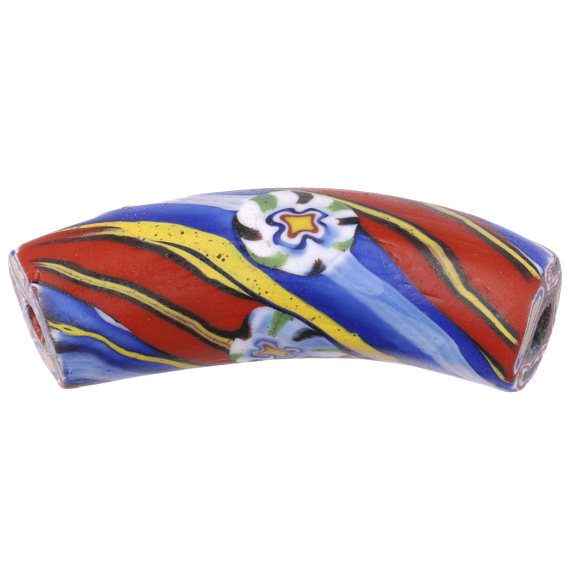 Sehr seltene alte Ellenbogen Millefiori Venezianische Mosaik Glasperle African Trade SB-25852