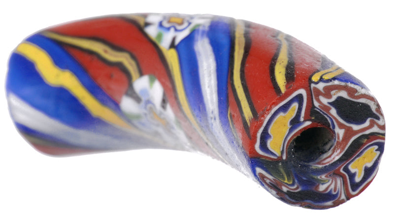 Sehr seltene alte Ellenbogen Millefiori Venezianische Mosaik Glasperle African Trade SB-25852