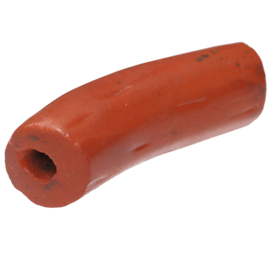 Rare Red Elbow Venetian Lampwork Trade Bead Imitating Red Coral, 48Mm