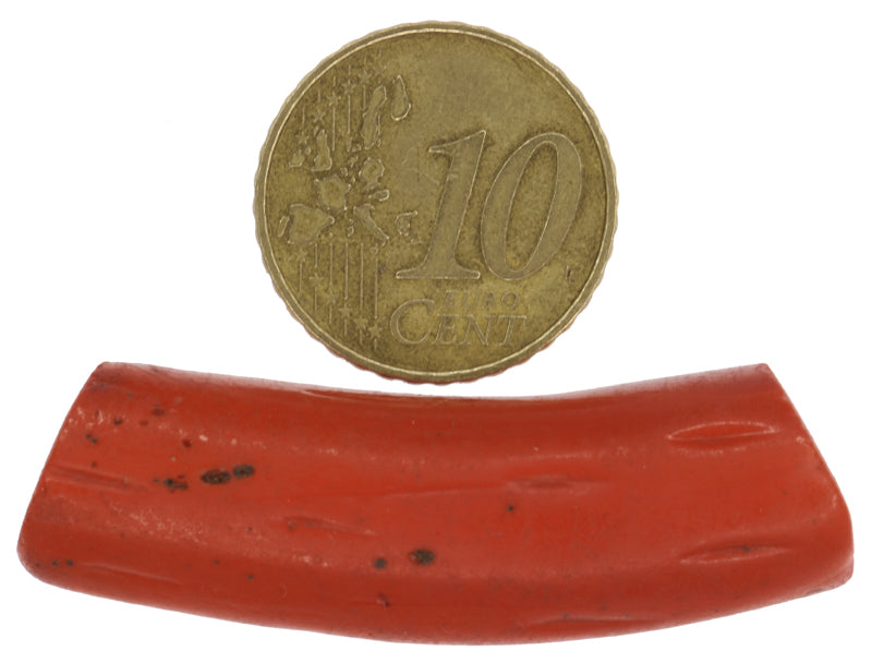 Seltene alte rote "Koralle" Ellbogen venezianisch gewickelte Glasperle afrikanischer Handel SB-25528
