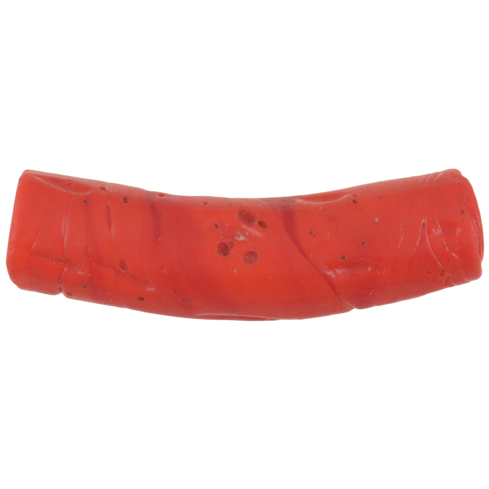 Seltene afrikanische Handelsperle „Rote Koralle“, alte venezianische Glasperle, Ghana-Handel SB-37034