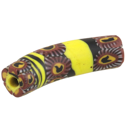 Seltene antike Murano Vogel Millefiori Mosaik Glas Handelsperle 32x8mm