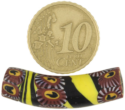 Seltene antike Murano Vogel Millefiori Mosaik Glas Handelsperle 32x8mm - alternative Ansicht