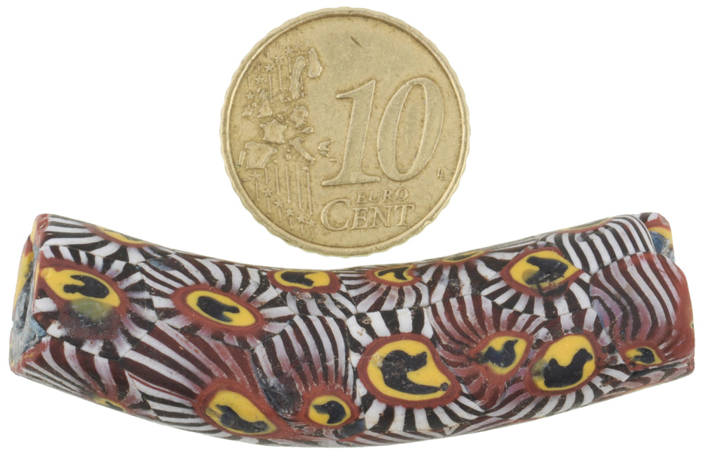 Very Rare Large Antique Murano Bird Millefiori Venetian Mosaic Trade Bead - 51X15Mm - alternate view