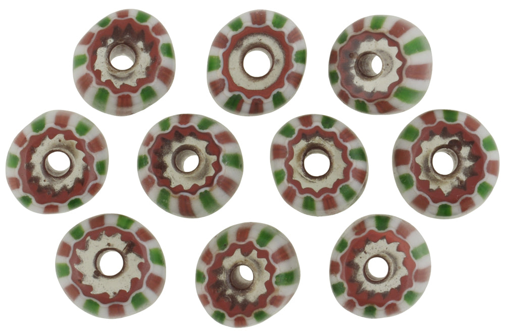 Alte afrikanische Handelsperlen, antikes venezianisches Chevron-Glas, 4 Schichten, selten, groß, SB-38702