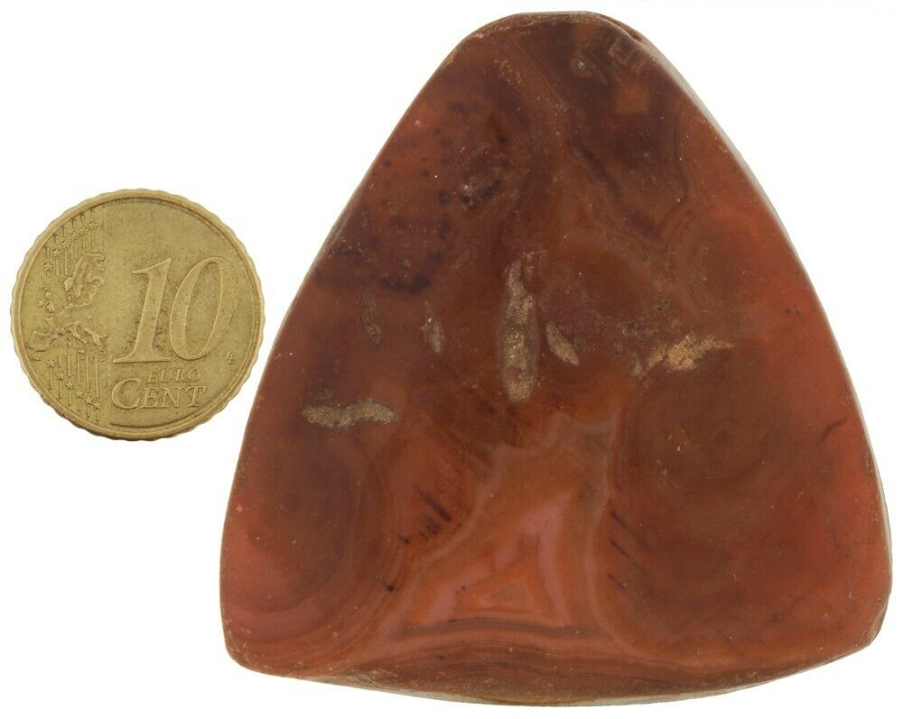 Alte afrikanische Handelsperle, Karneol-Achat-Steinperlen-Anhänger, Cambay, Indien, groß – vergrößertes Detail