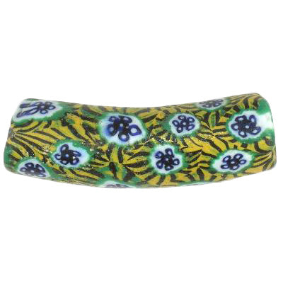 Rare Antique Elbow Venetian Millefiori Mosaic Trade Bead - African Trade Bead