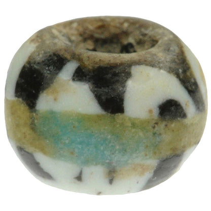 Perlina per il commercio islamico di vetro Fustat fasciato antico raro 1200 d.C. SB-22676